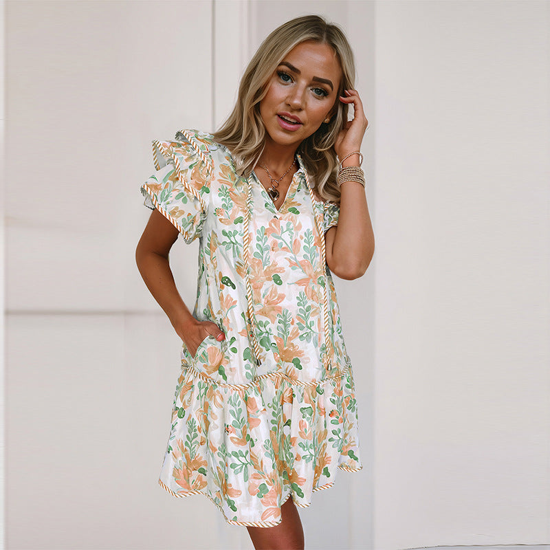 Fashion Personalized Floral Print Dress Women