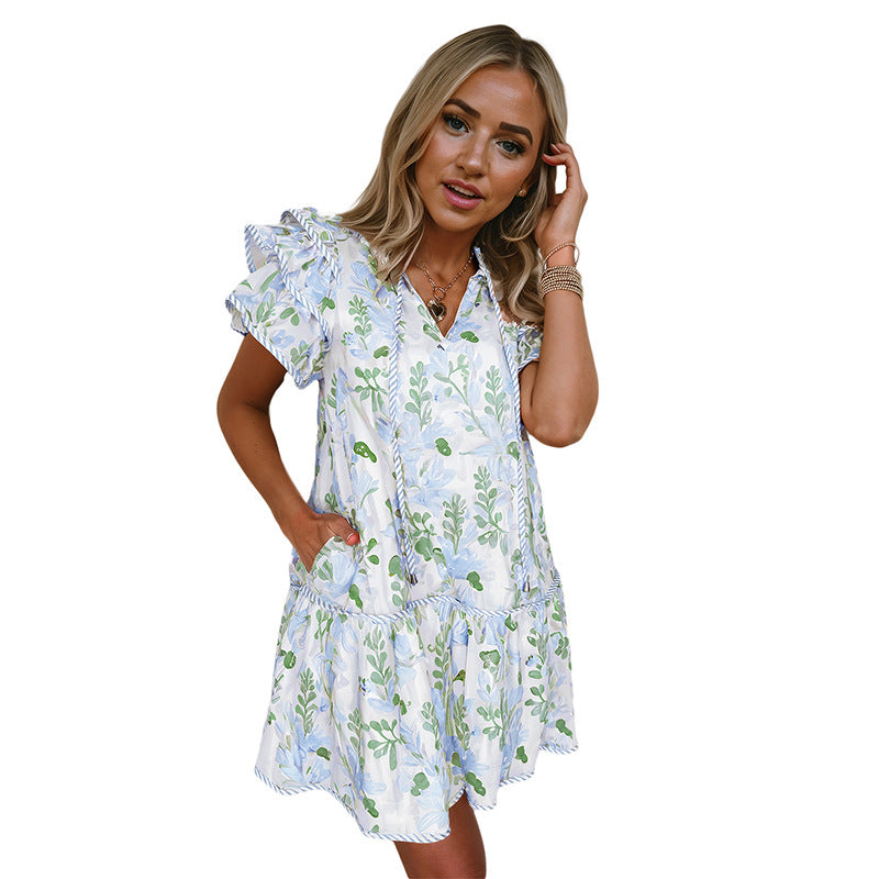 Fashion Personalized Floral Print Dress Women