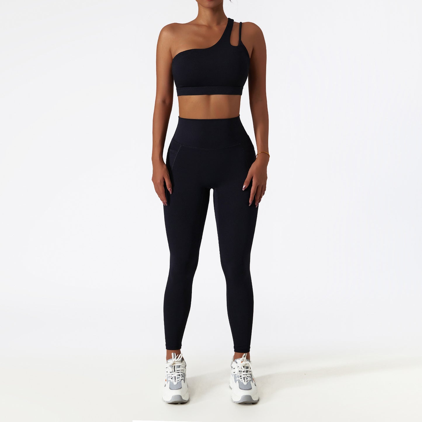 Breathable Quick-drying Skinny Yoga Clothes Pocket Running Sports Suit