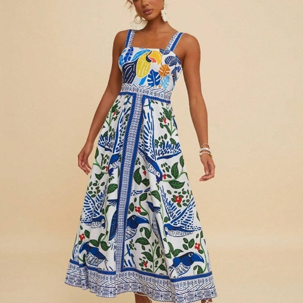 European And American Style Women Printed Formal Dress Casual Fashion Dress