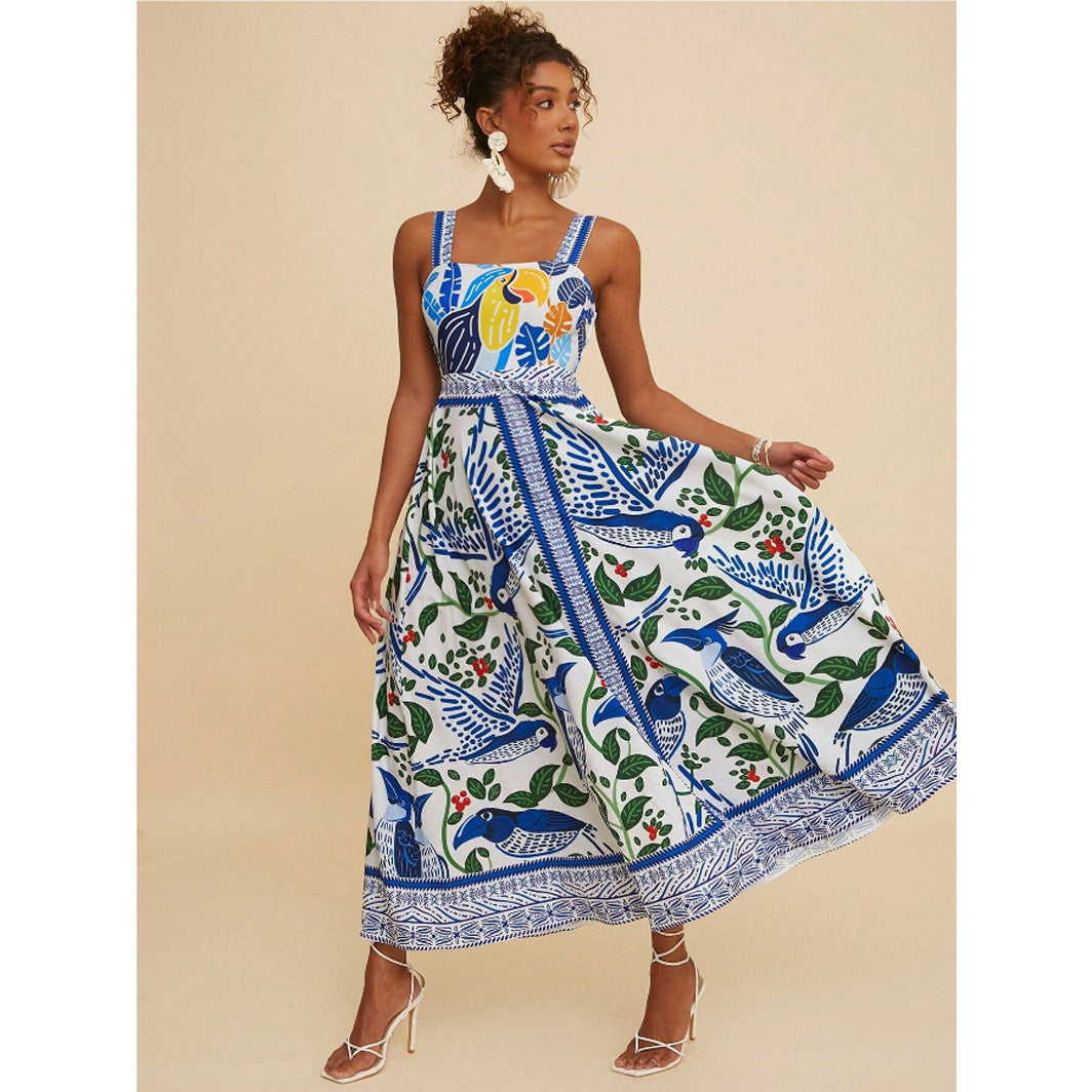European And American Style Women Printed Formal Dress Casual Fashion Dress
