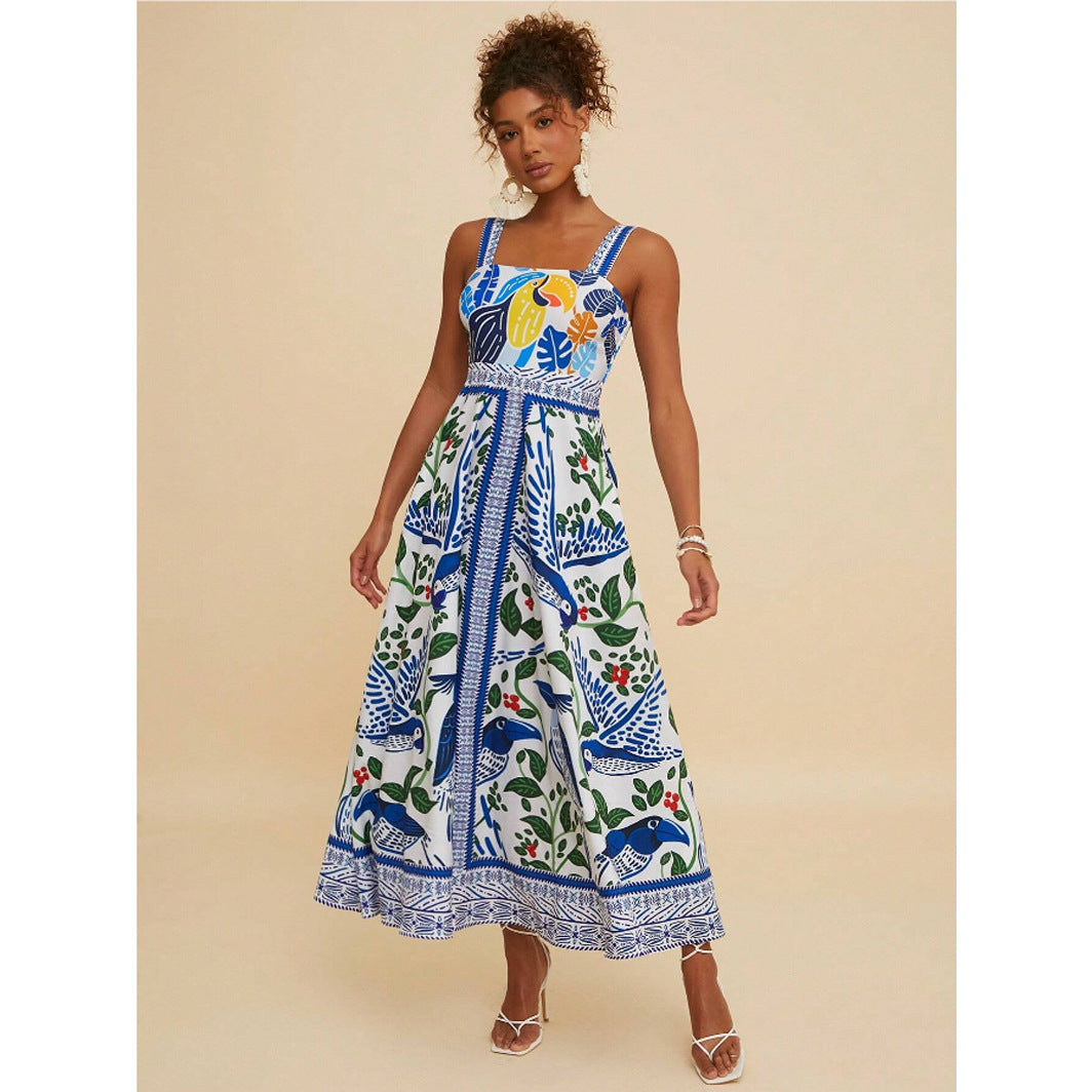 European And American Style Women Printed Formal Dress Casual Fashion Dress