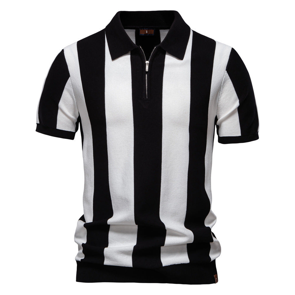 Lapel Short-sleeved Woolen Polo Shirt For Men - Sophinity