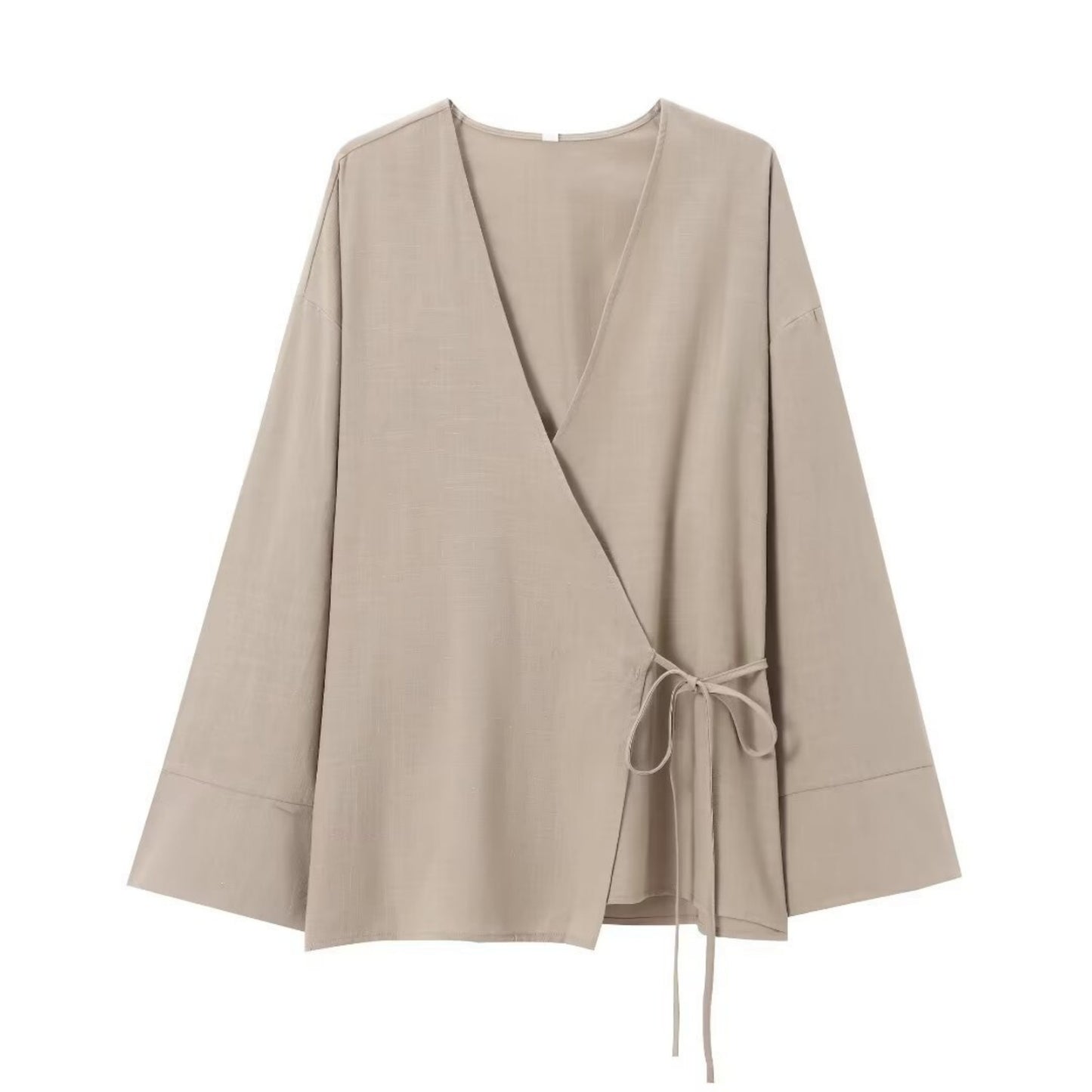 Texture Double Breasted Kimono Style Outerwear Pants