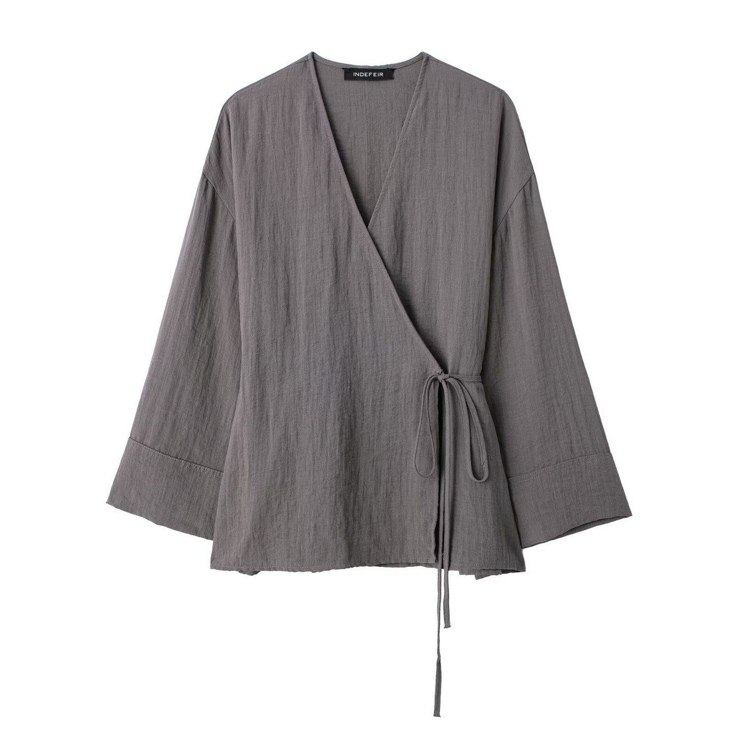 Texture Double Breasted Kimono Style Outerwear Pants
