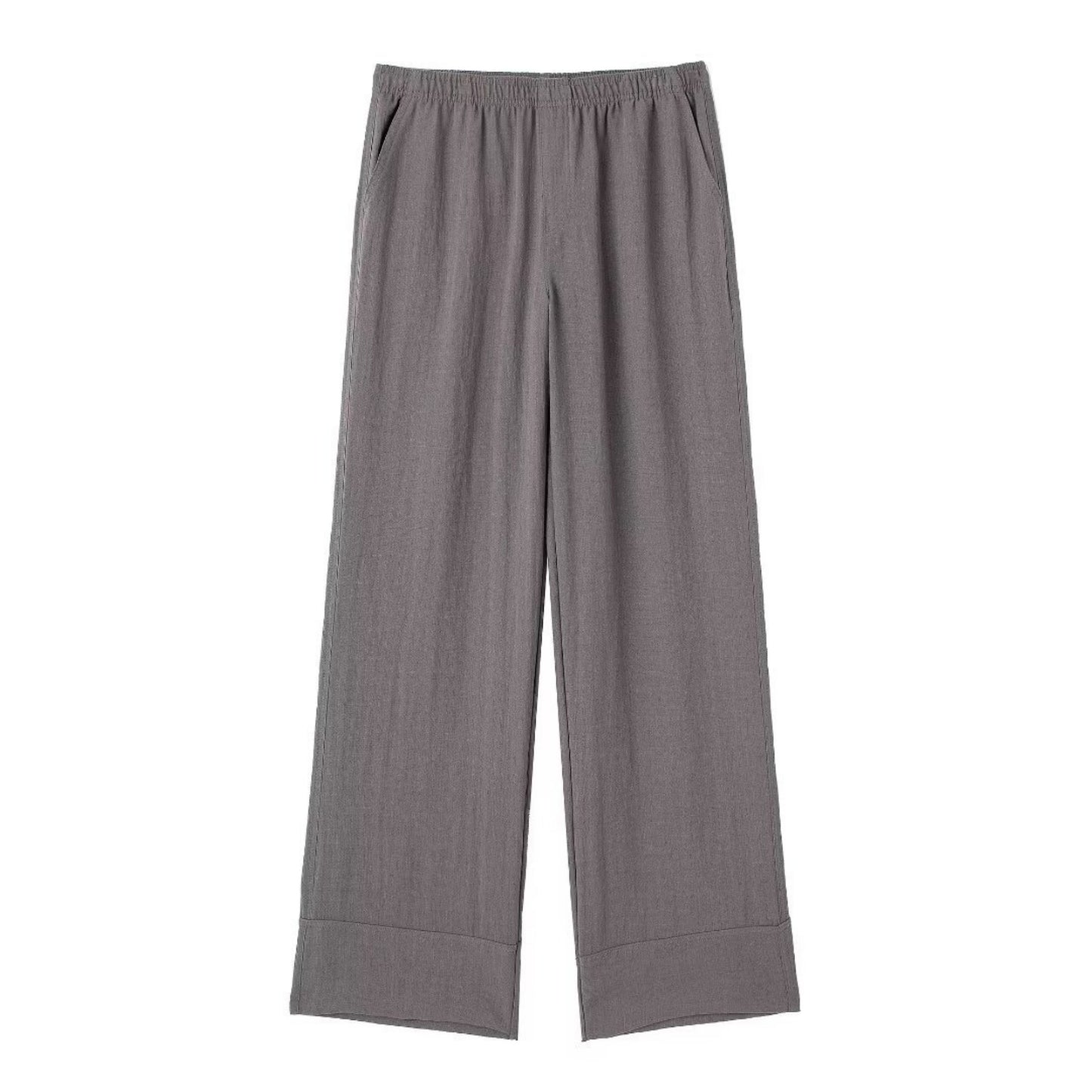Texture Double Breasted Kimono Style Outerwear Pants