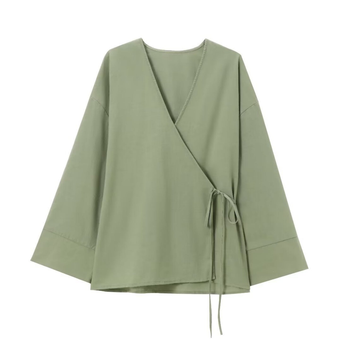 Texture Double Breasted Kimono Style Outerwear Pants