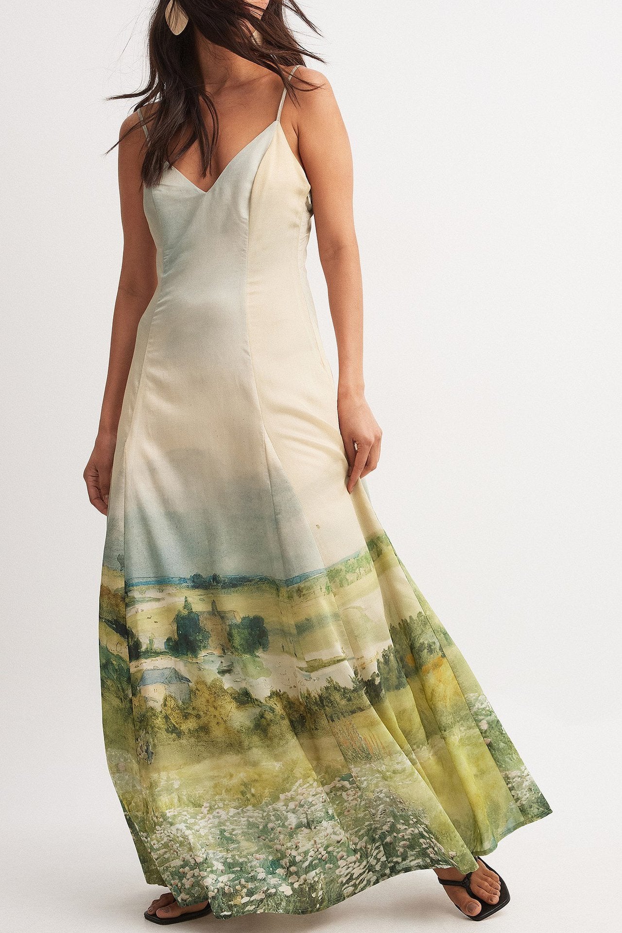 Fashion Elegant Printing Slip Dress