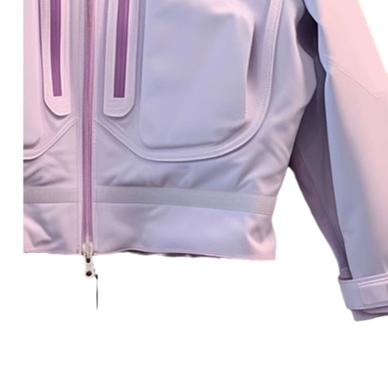 Purple Casual Hooded Jacket Coat For Women Autumn And Winter - Sophinity