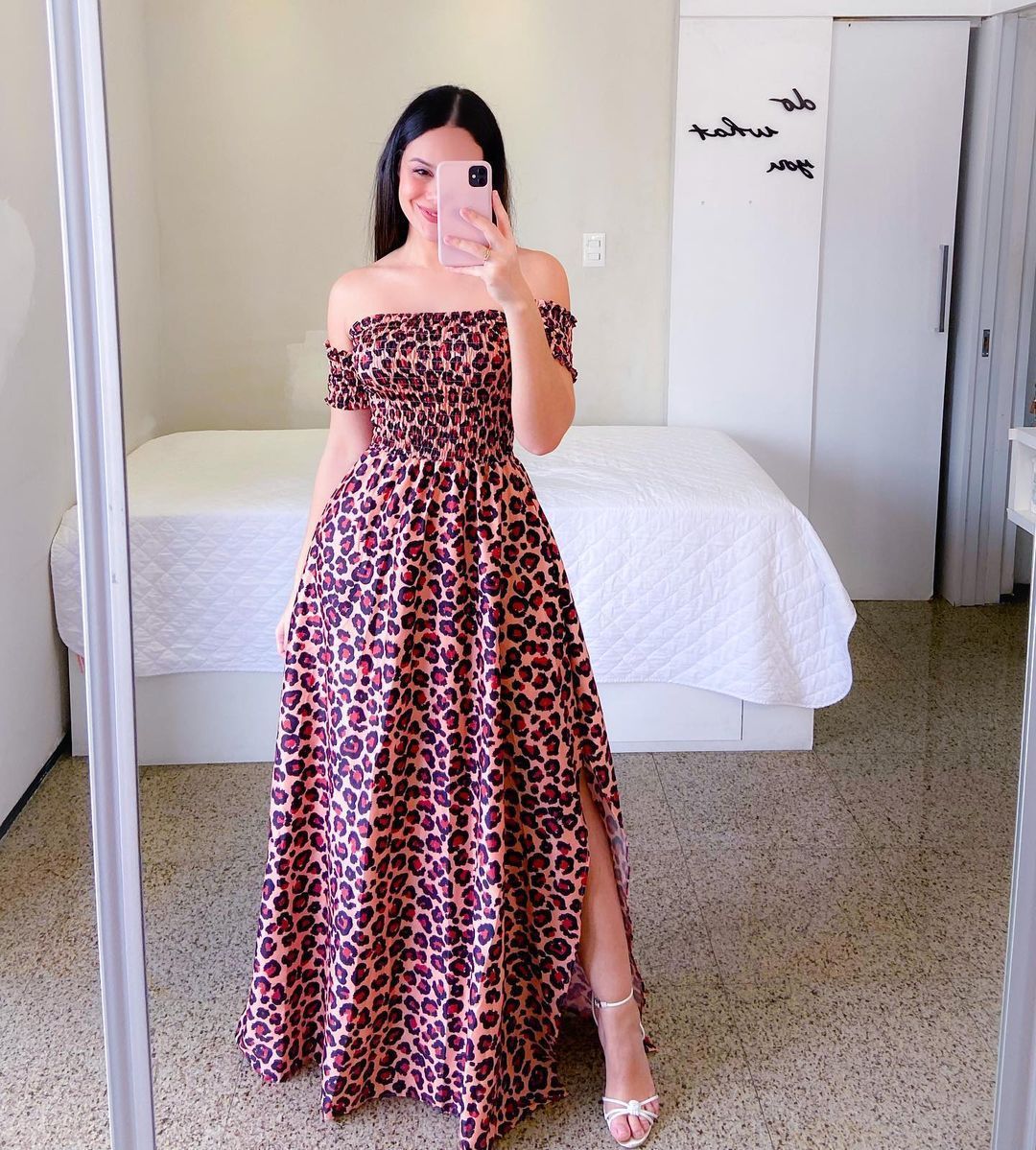 Off-shoulder Printed Butterfly Rainbow Dress - Sophinity