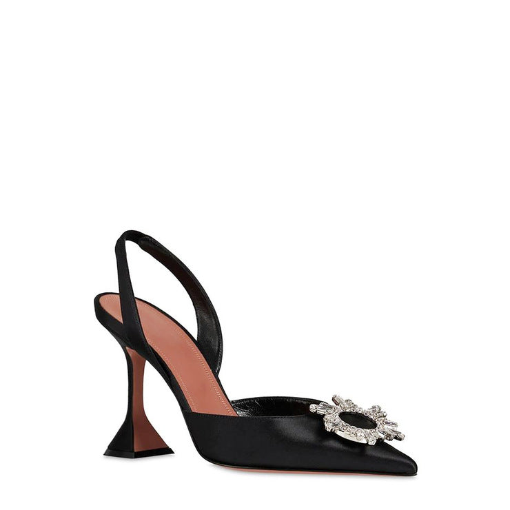 Baotou Dew Heel Plus Size Rhinestone Buckle Shoes - Sophinity
