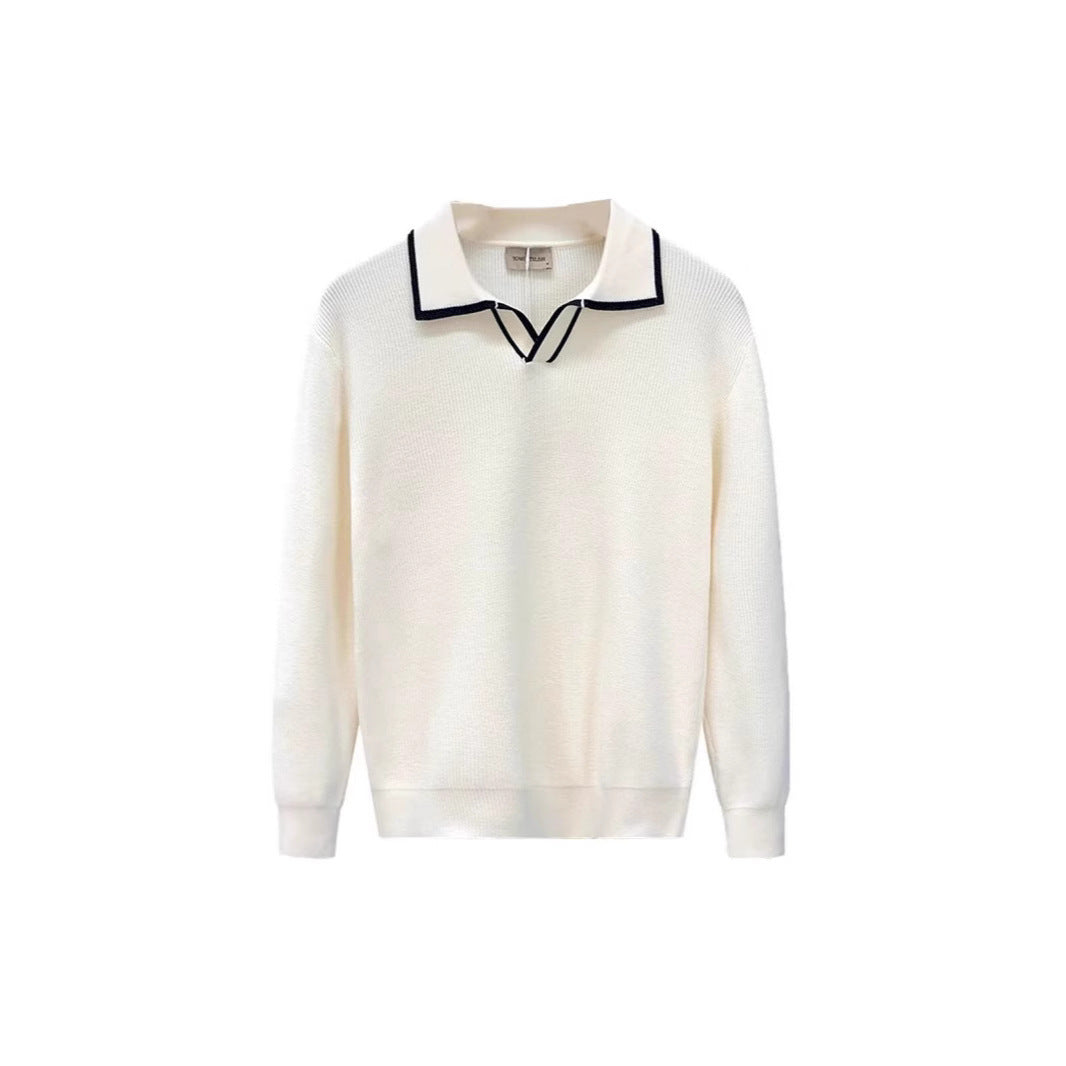 Lightly Mature Casual Polo Collar Sweater Men - Sophinity