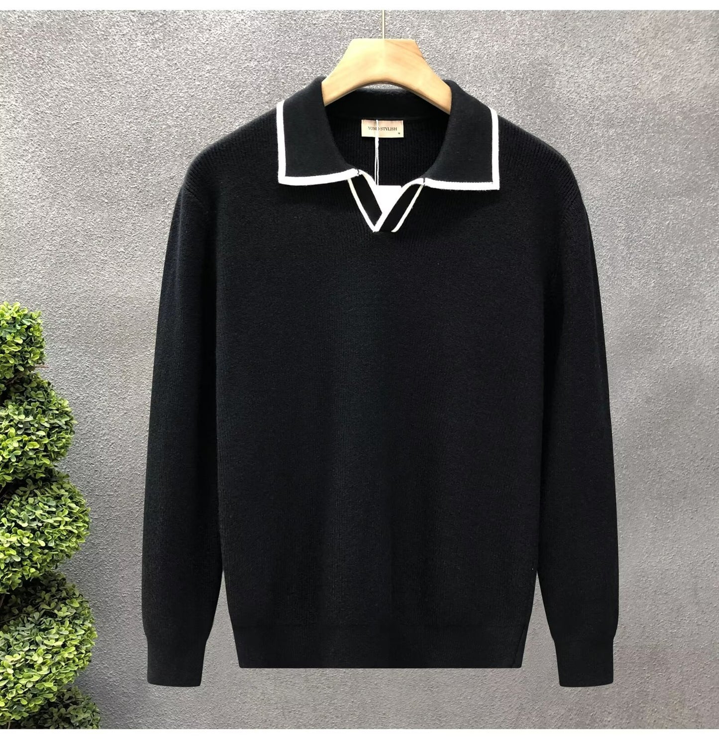 Lightly Mature Casual Polo Collar Sweater Men - Sophinity