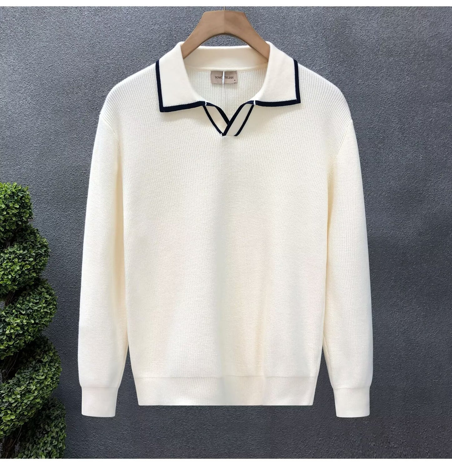 Lightly Mature Casual Polo Collar Sweater Men - Sophinity