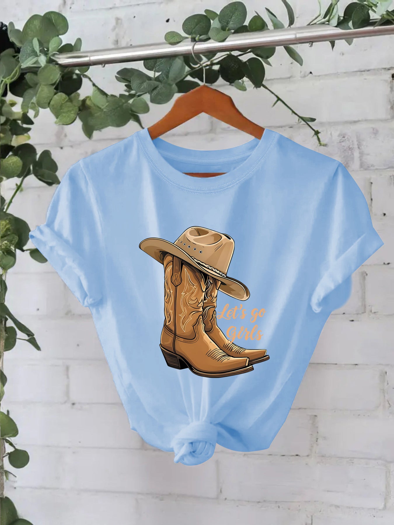 Cotton T-shirt Female Martin Boots Hat Printing