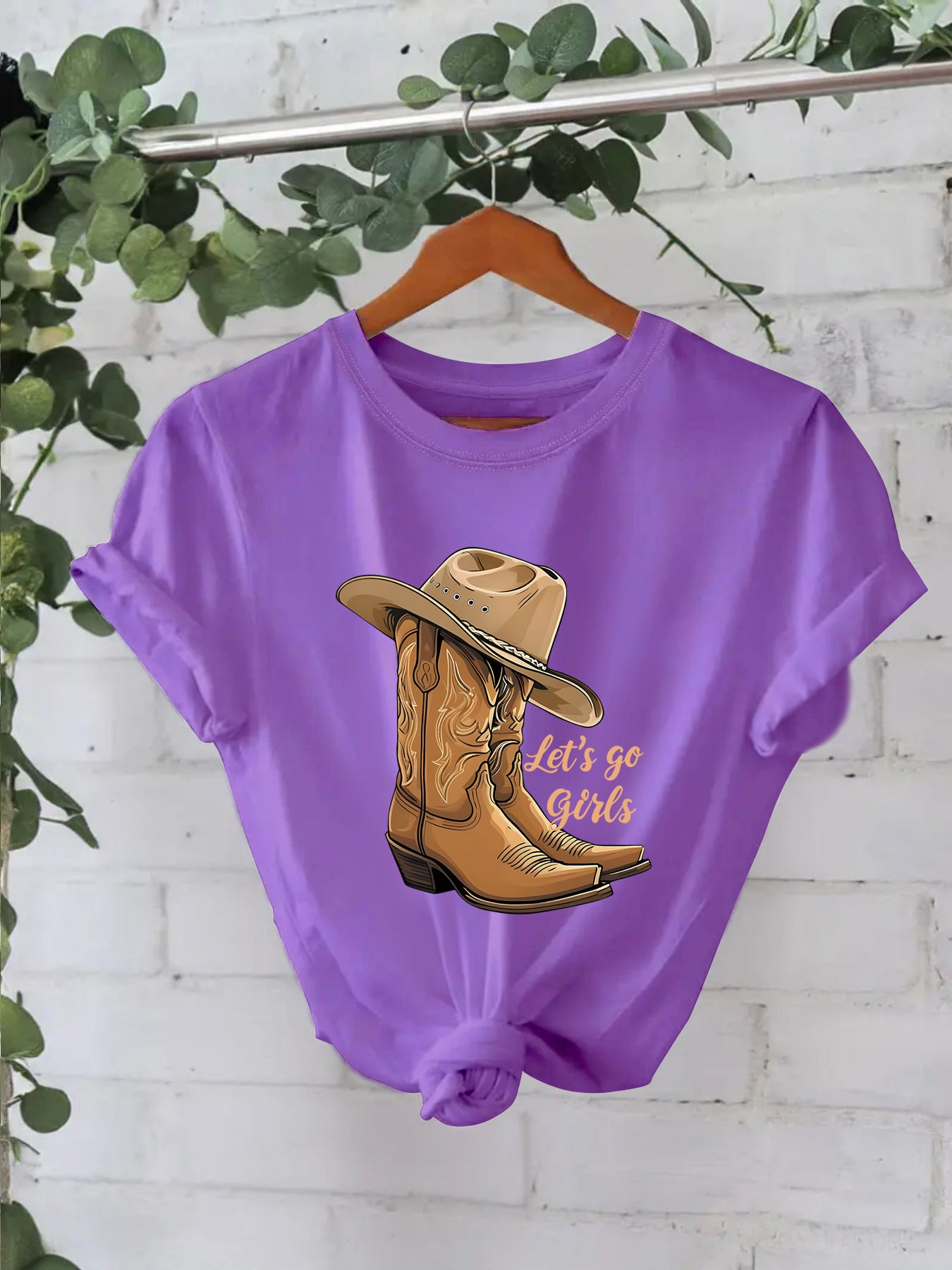 Cotton T-shirt Female Martin Boots Hat Printing