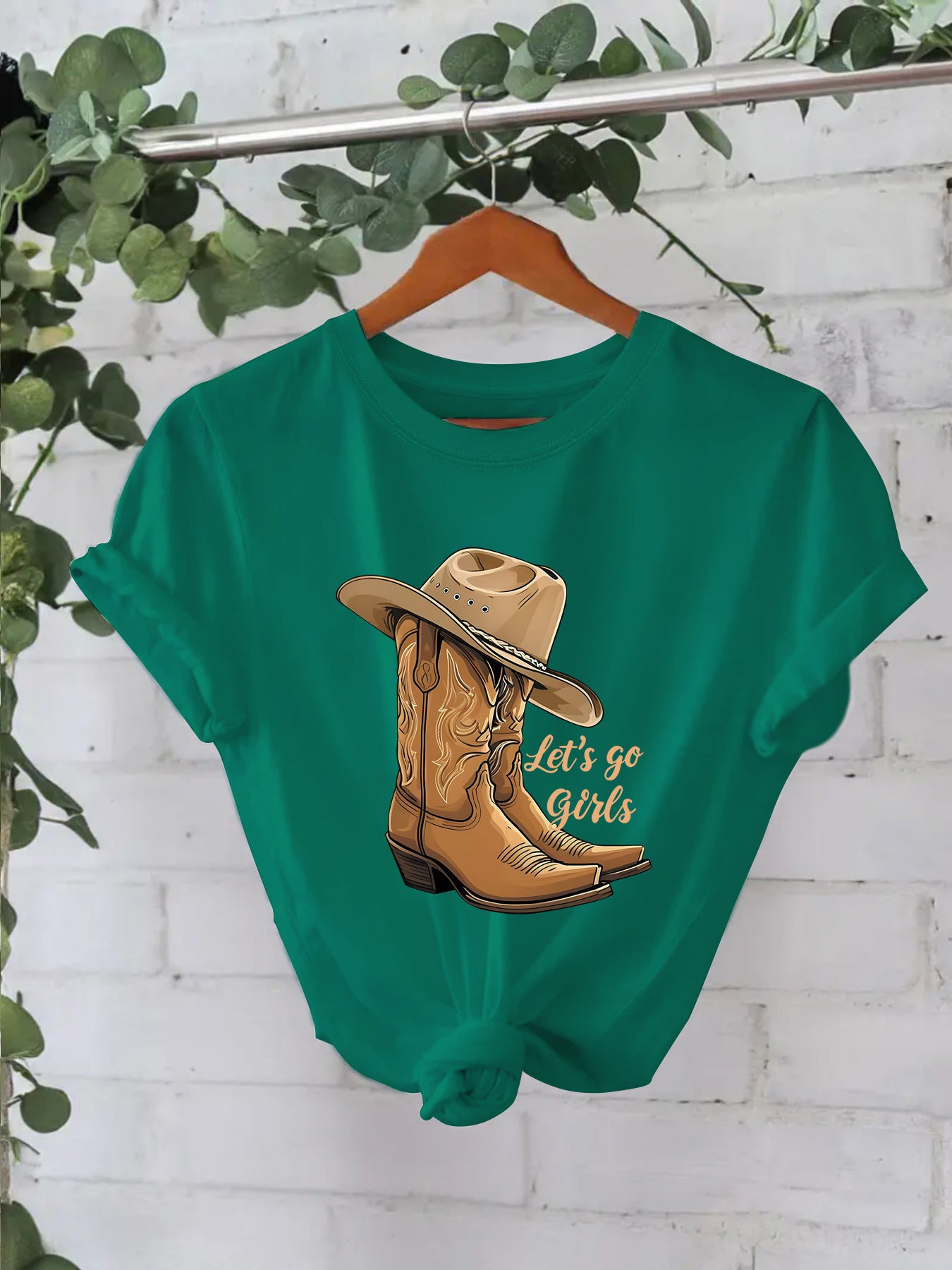 Cotton T-shirt Female Martin Boots Hat Printing