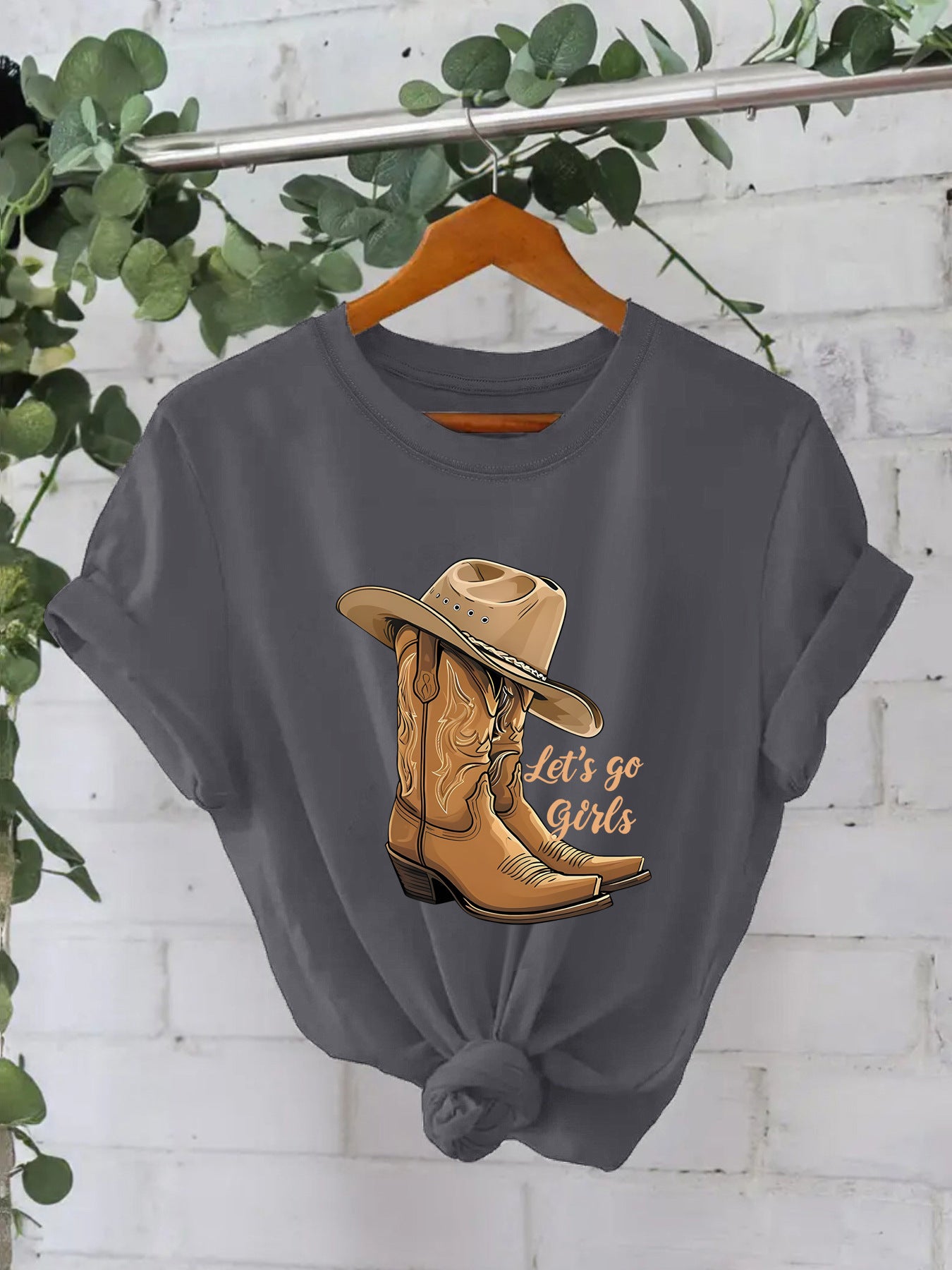 Cotton T-shirt Female Martin Boots Hat Printing