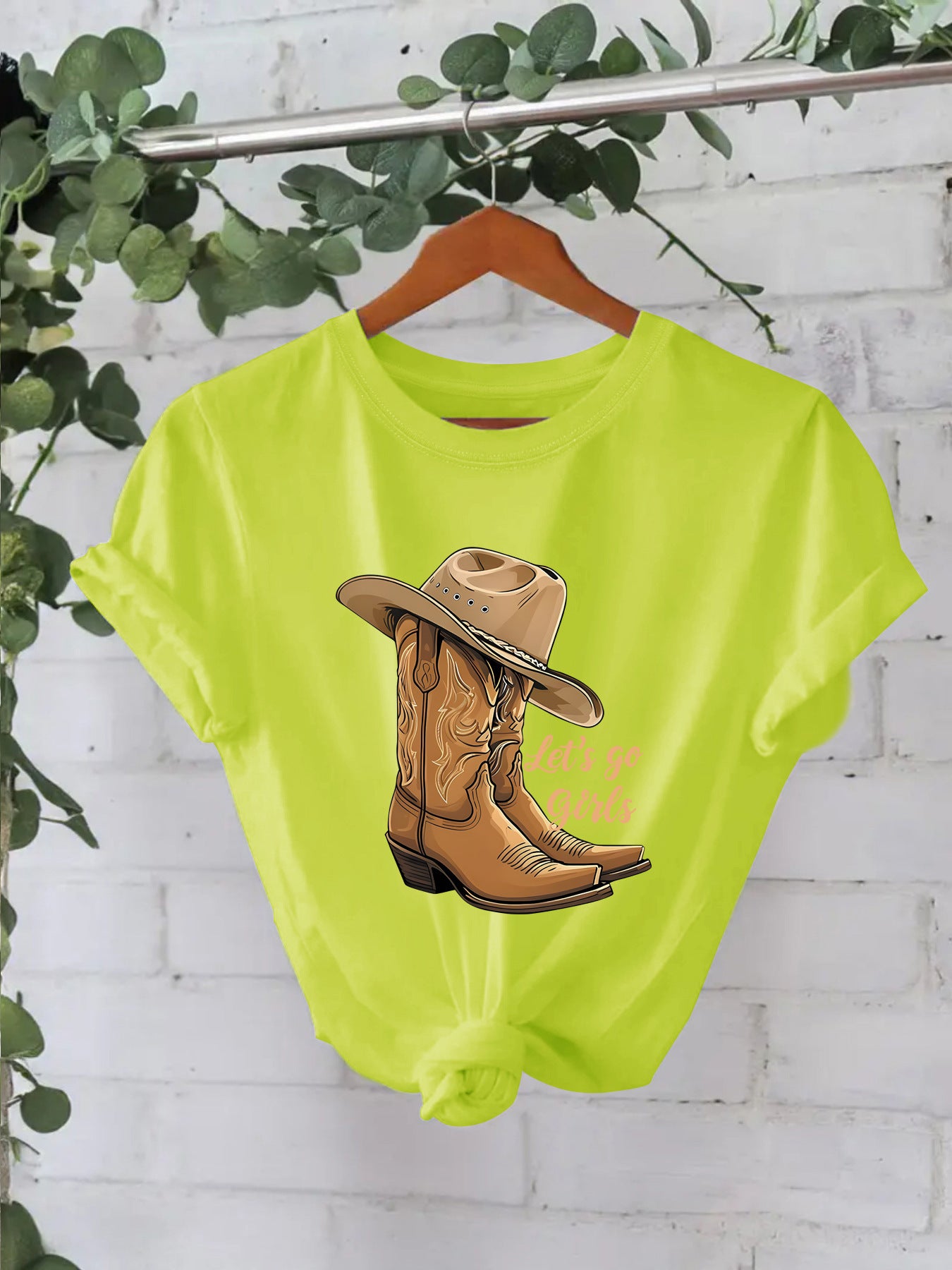 Cotton T-shirt Female Martin Boots Hat Printing