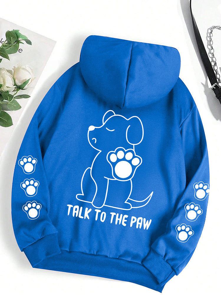 Funny Dog Cartoon Printed Hoodie Women's Warm - Sophinity