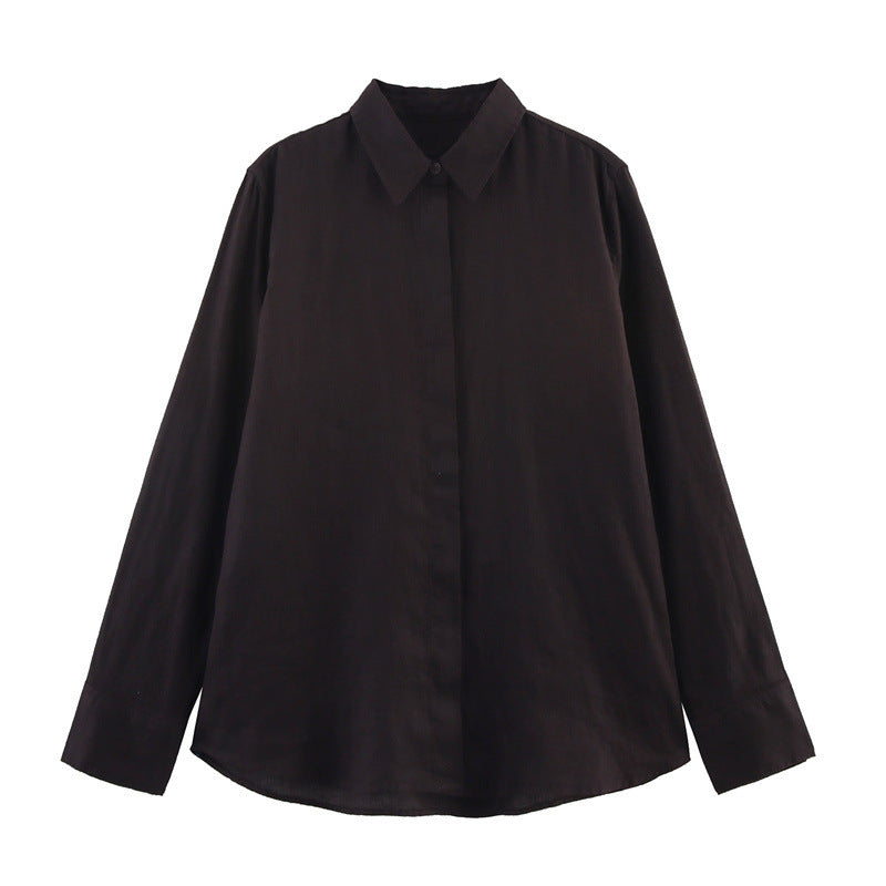 Spring And Summer Linen Shirt Wide Leg Pants