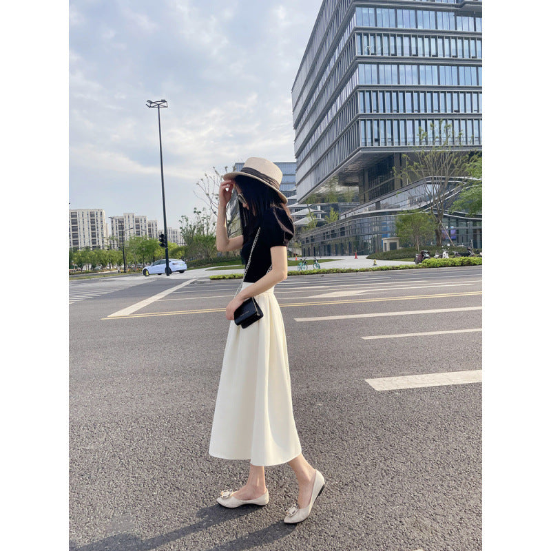 Women's Mid-length Skirt High Waist Pleated Skirt