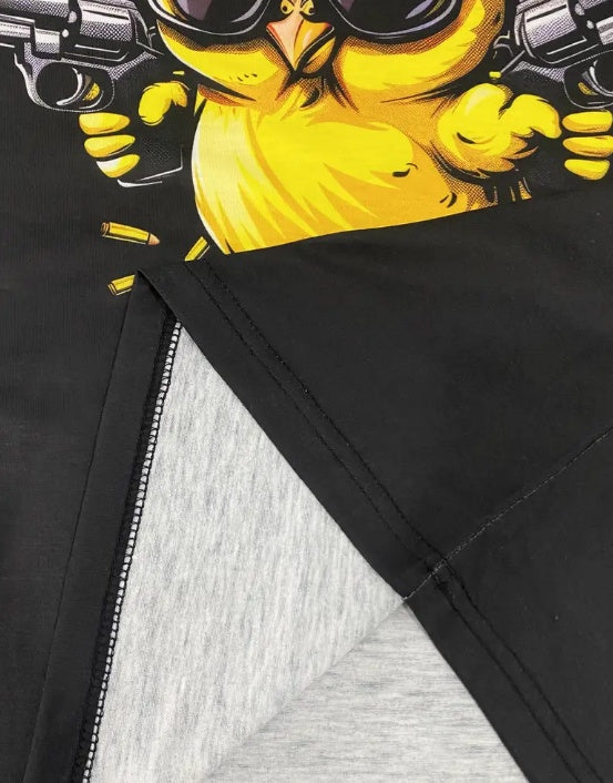 Men's Breathable Cool Girl Cartoon Printed Short Sleeved T-shirt, Casual Street Style Fashion, Round Neck