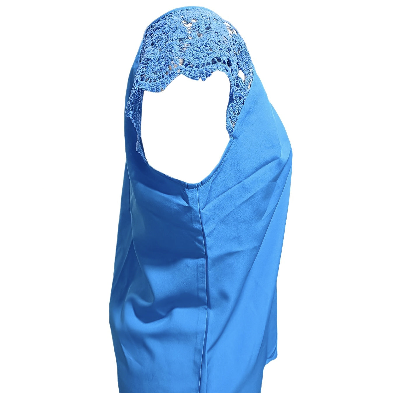 Women's Summer Top With Contrasting Lace Buttonhole Collar - Sophinity