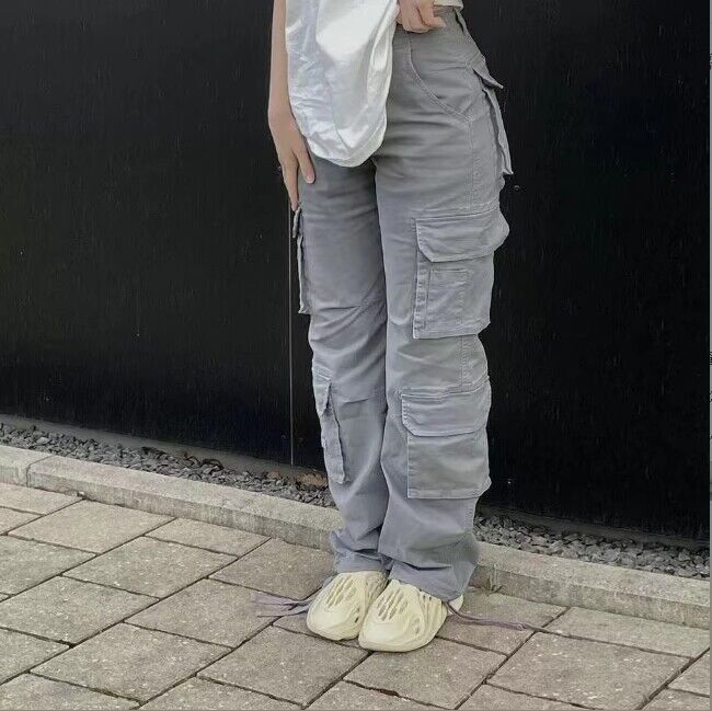 Autumn And Winter European And American Women's Clothing Tooling Straight-leg Trousers