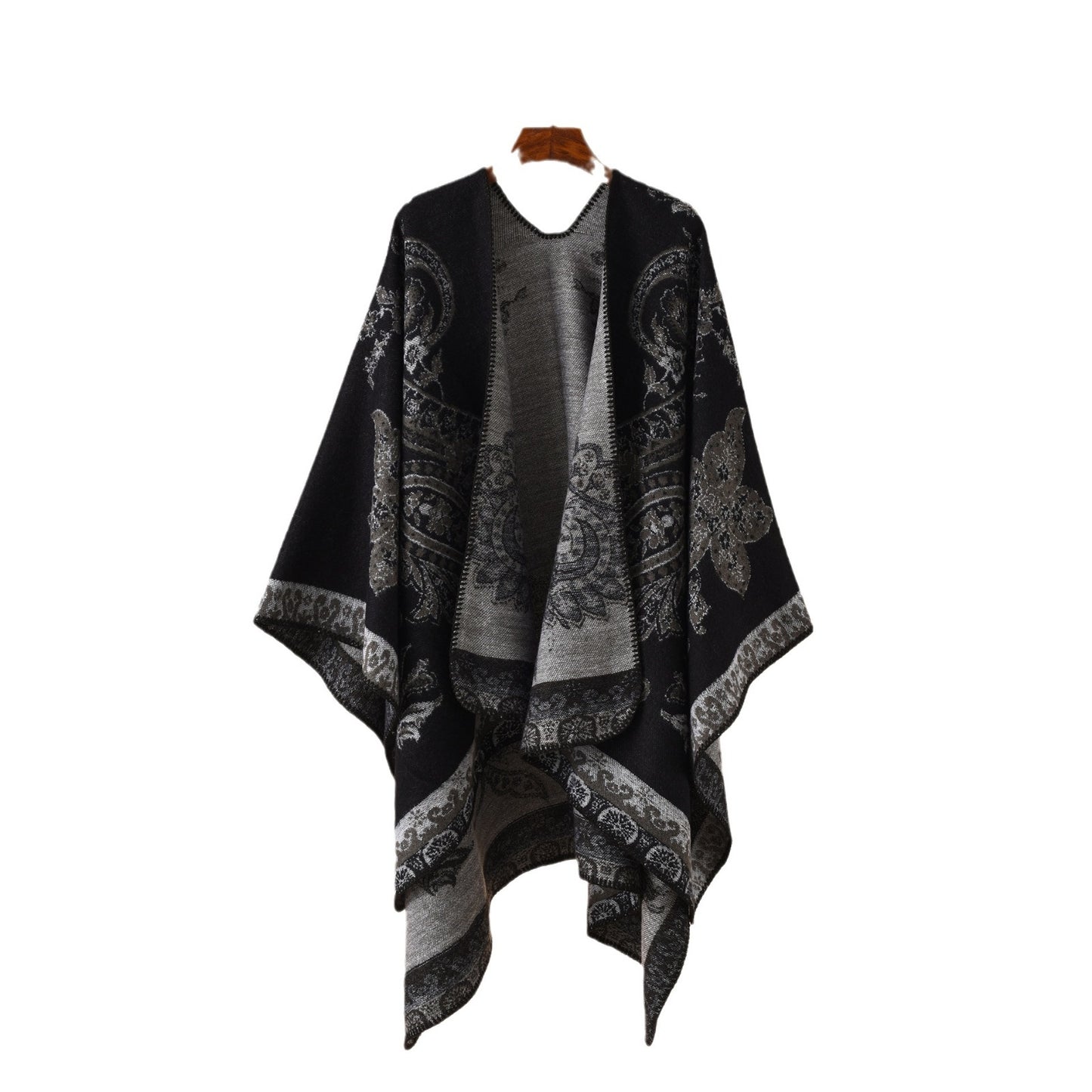 Plaid Printed Elegant Socialite Winter Travel Fashionable Warm Talma