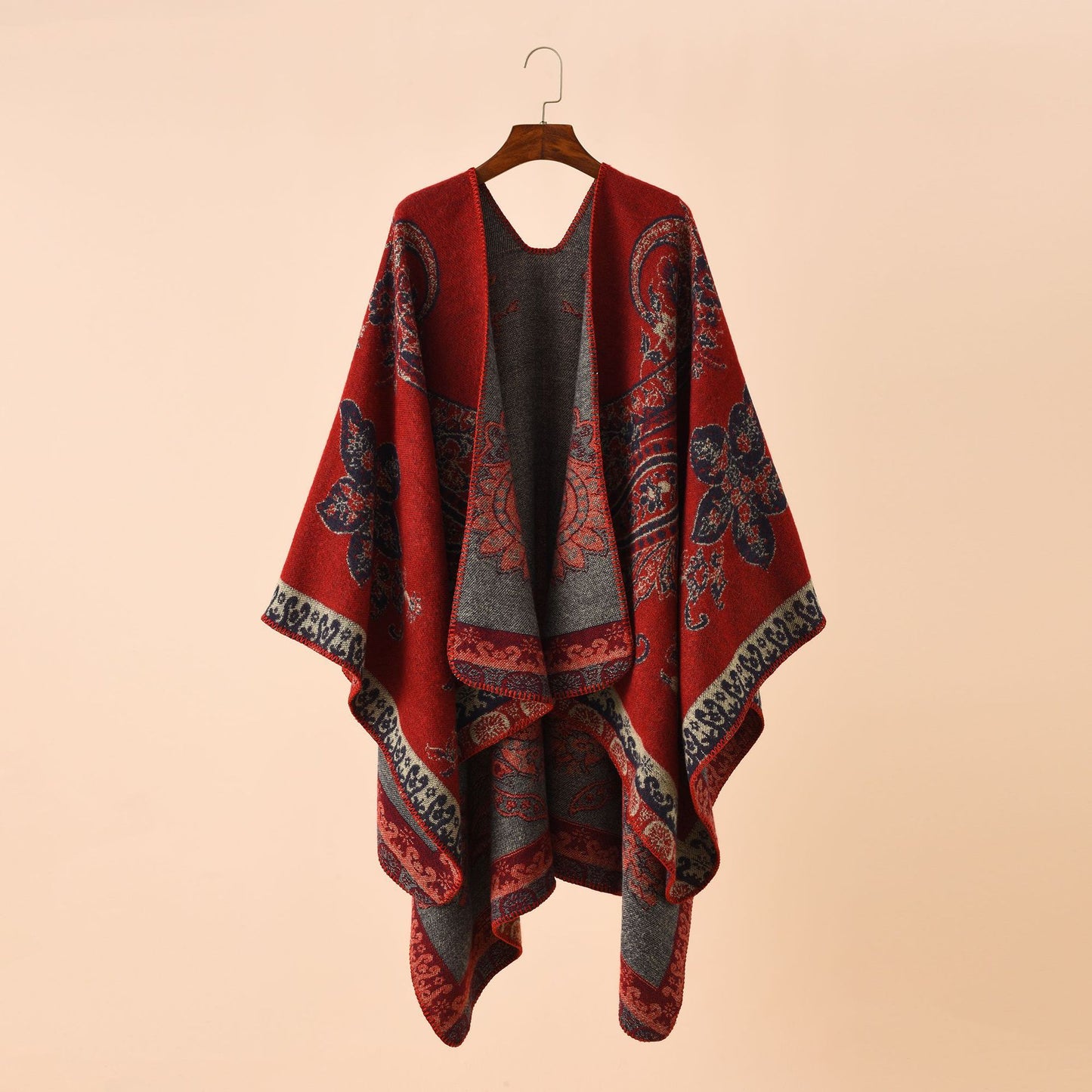 Plaid Printed Elegant Socialite Winter Travel Fashionable Warm Talma
