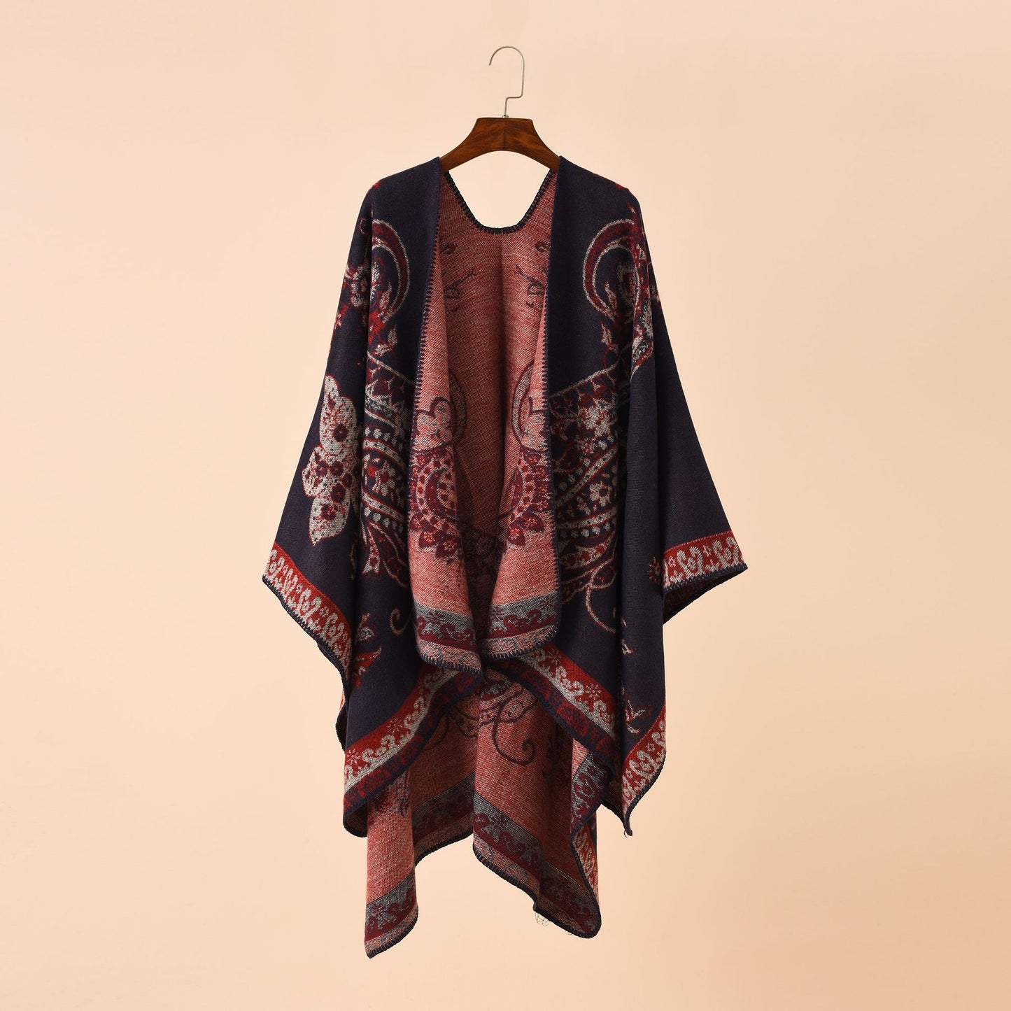 Plaid Printed Elegant Socialite Winter Travel Fashionable Warm Talma