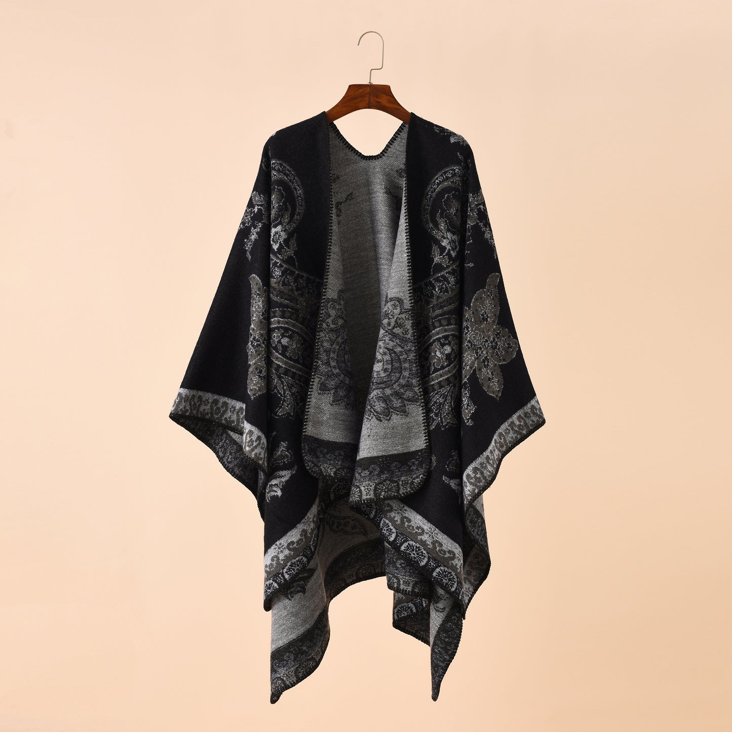 Plaid Printed Elegant Socialite Winter Travel Fashionable Warm Talma