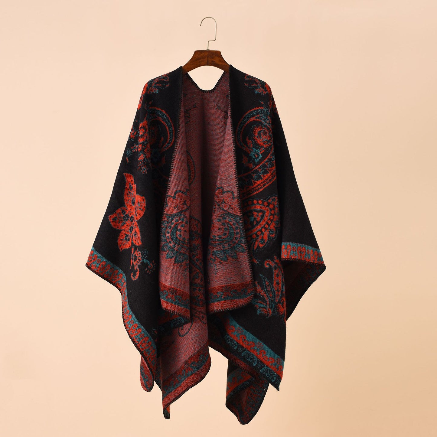 Plaid Printed Elegant Socialite Winter Travel Fashionable Warm Talma