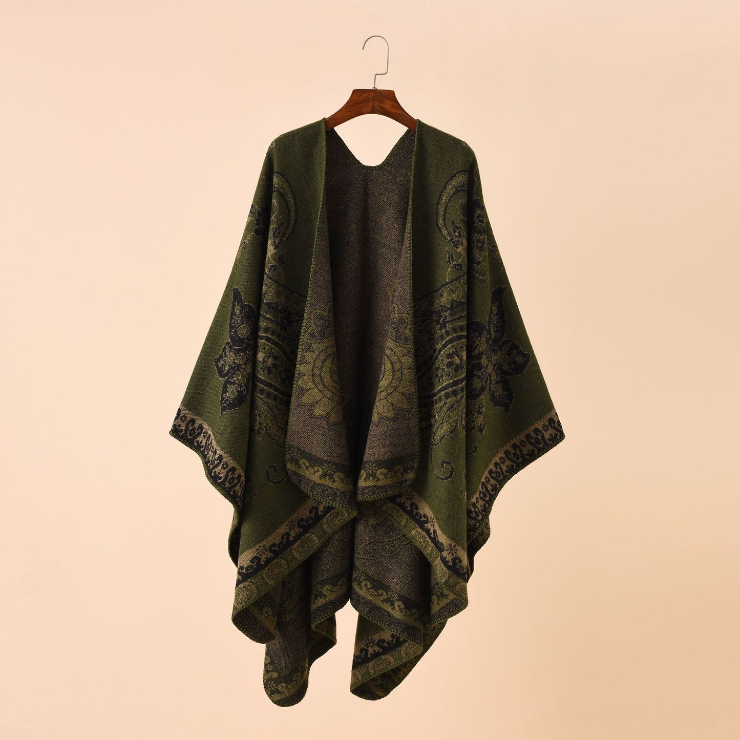 Plaid Printed Elegant Socialite Winter Travel Fashionable Warm Talma