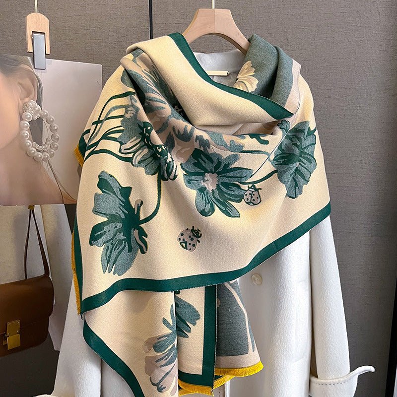 Double - sided Winter Thicken Thermal Scarf Temperament Shawl Outer Match - Sophinity