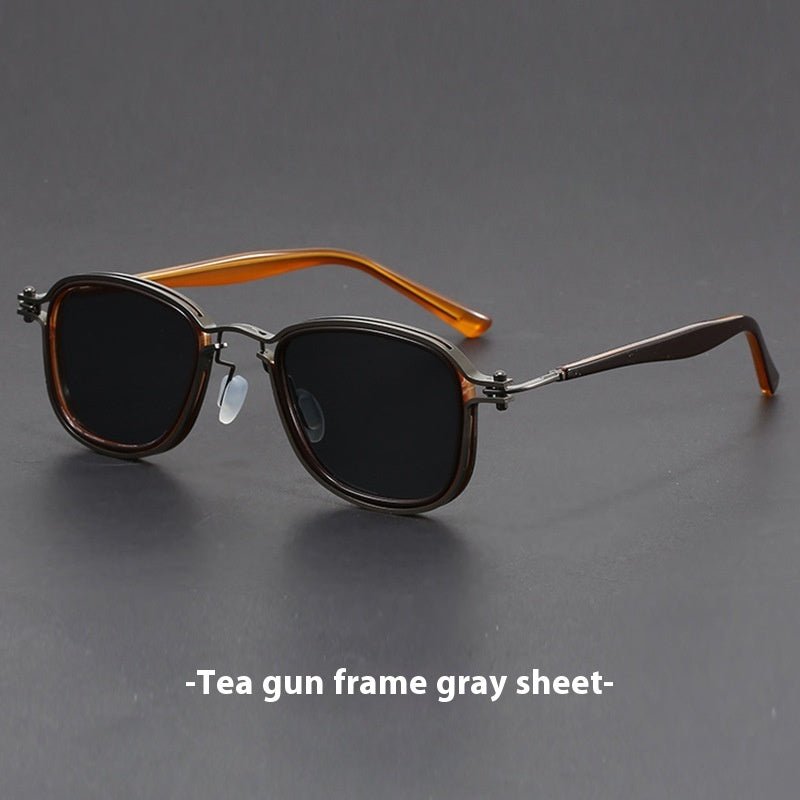 Plastic Metal Retro Square Frame Sunglasses - Sophinity