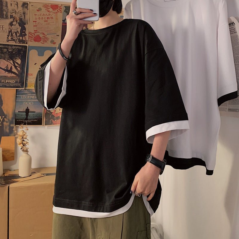 Short Sleeve Loose Lovers Wild Round Neck Half Sleeve Top - Sophinity