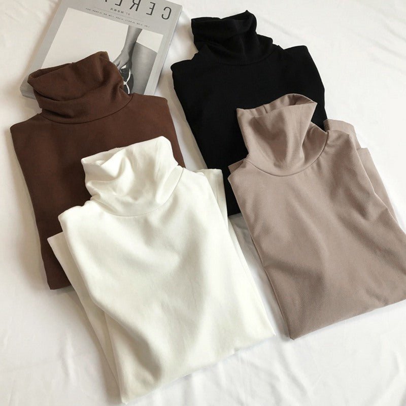 Fleece High Neck Bottoming Shirt With Top - Sophinity