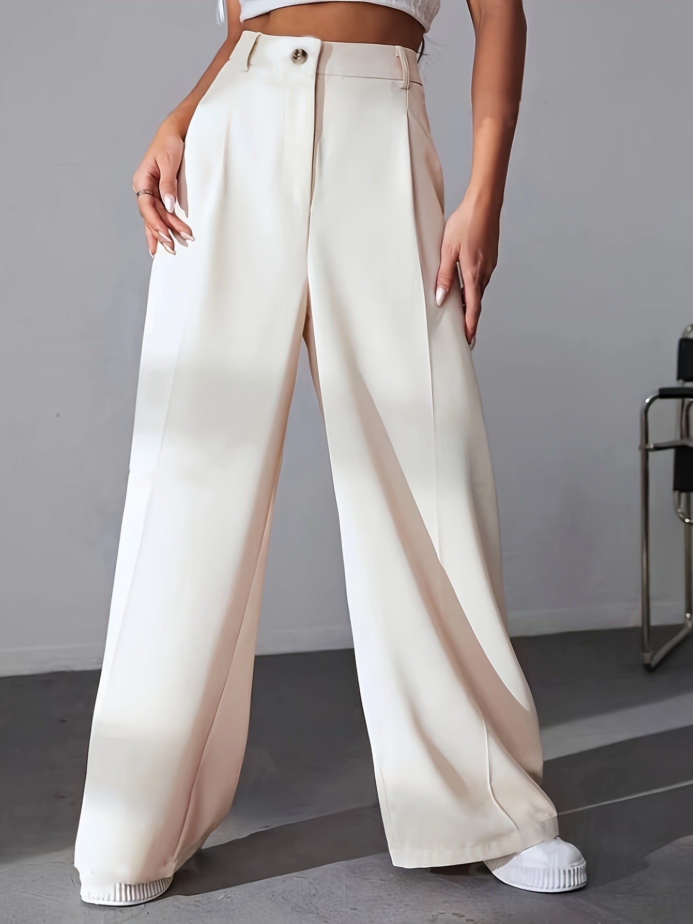 European And American New Women's Trousers Solid Color Casual Straight Pants - Sophinity