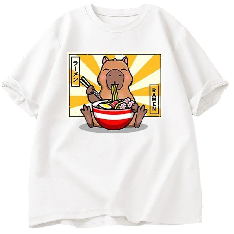 Capybara Cotton T-shirt Men's Clothing Oversized - Sophinity