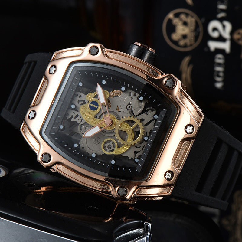 Two Hands Turn Dial Personalized Skeleton Transparent Quartz Watch - Sophinity