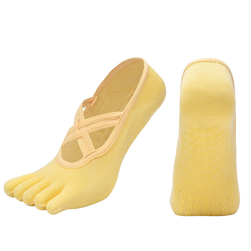 Cross-border Women's Non-slip Five-finger Yoga Socks Live Broadcast Body Dance Aerobics Pilates Fitness Sports Socks - Sophinity