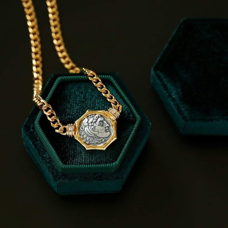 Simple Personality Ancient Silver Coin Necklace For Women - Sophinity