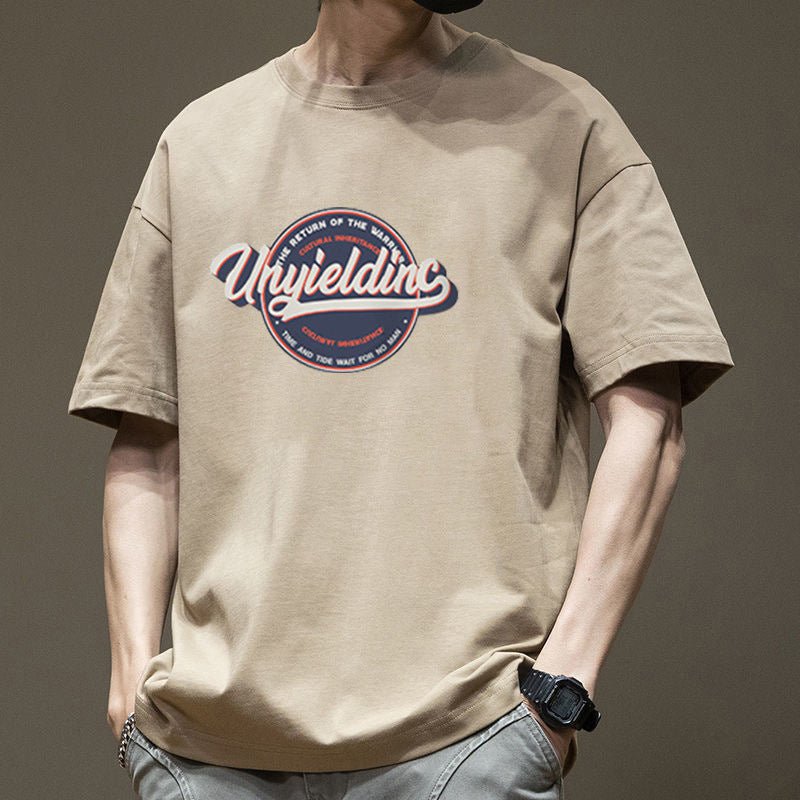 Men's Cotton Ins Round Neck Loose Top T-shirt - Sophinity