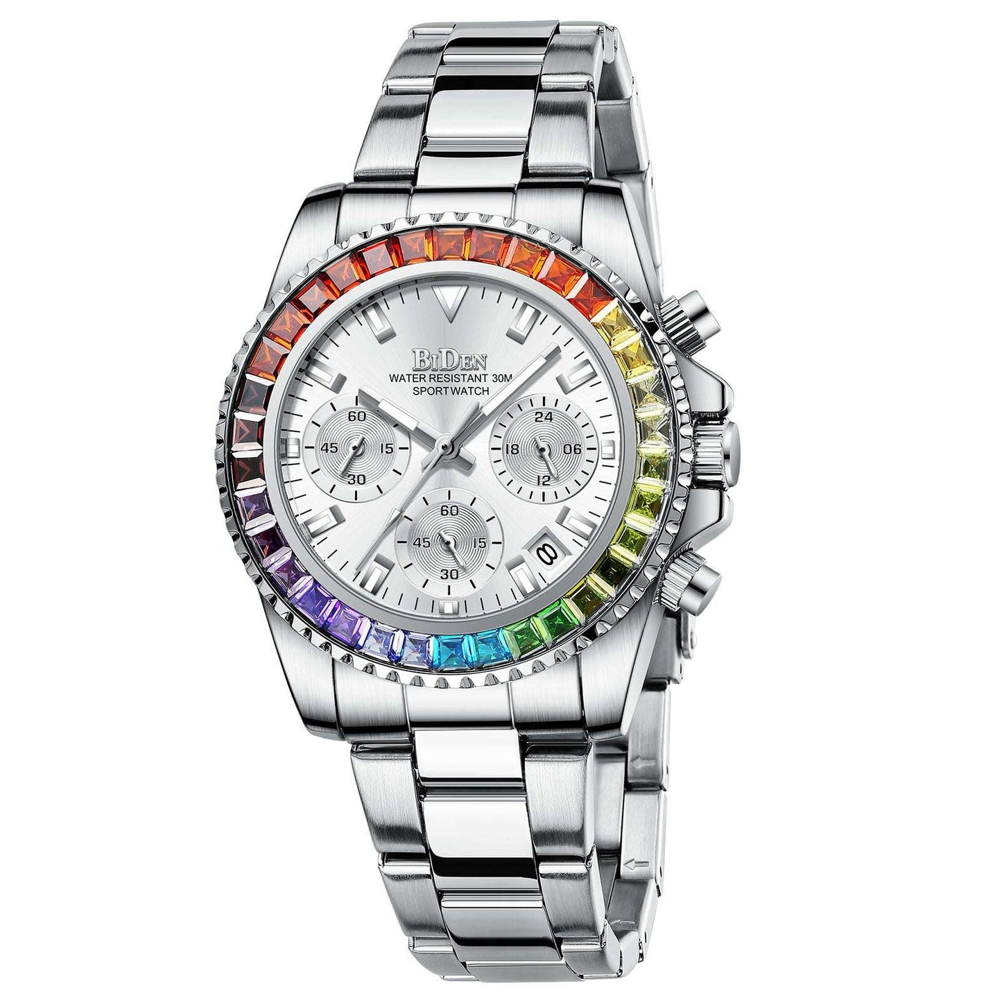 Fashion Steel Band Business Ladies Trend Colored Diamond Watch - Sophinity