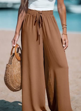 Women's Drawstring Loose Casual Wide - leg Trousers - Sophinity