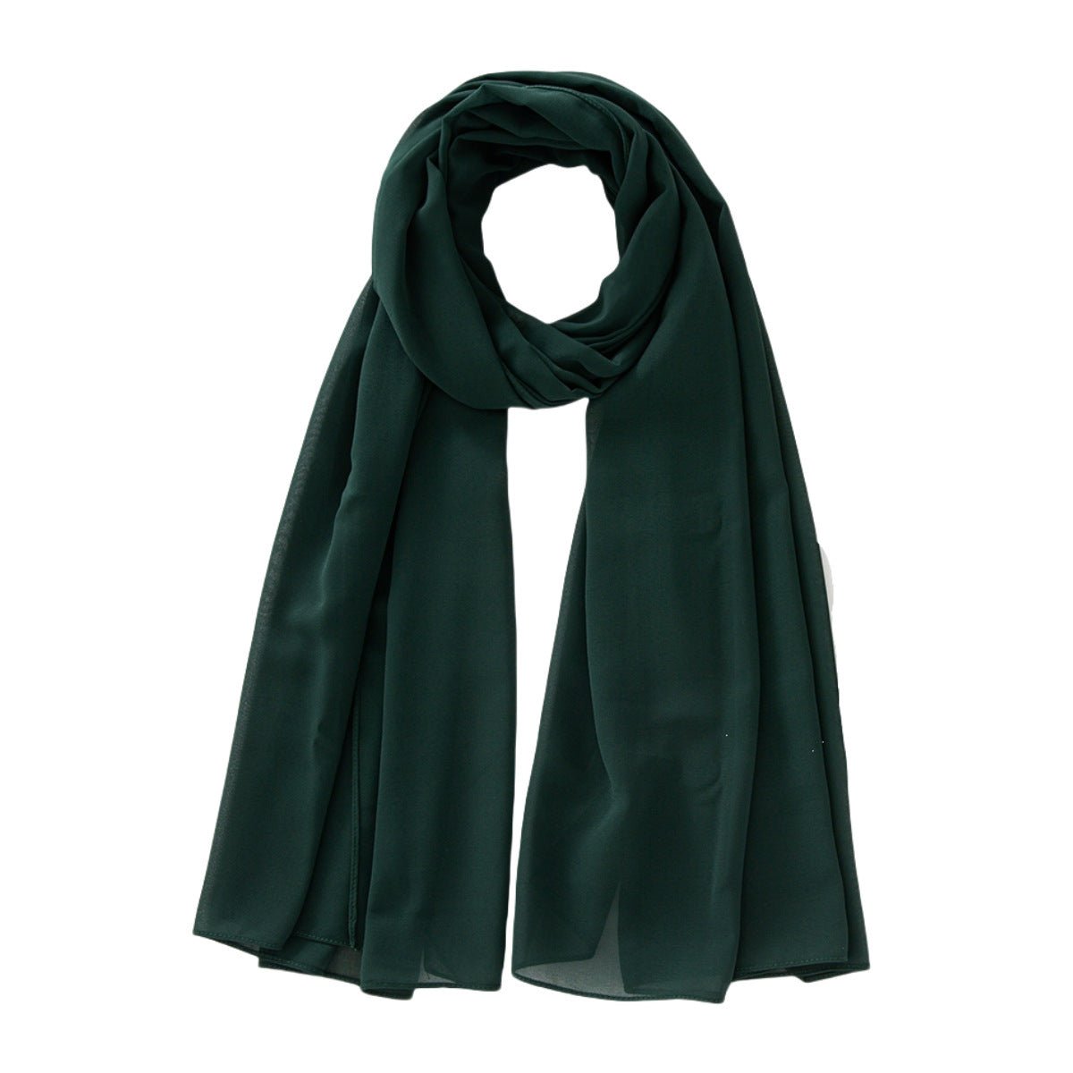 Women's Pure Color Pearl Chiffon Bubble Scarf Gauze Scarf - Sophinity