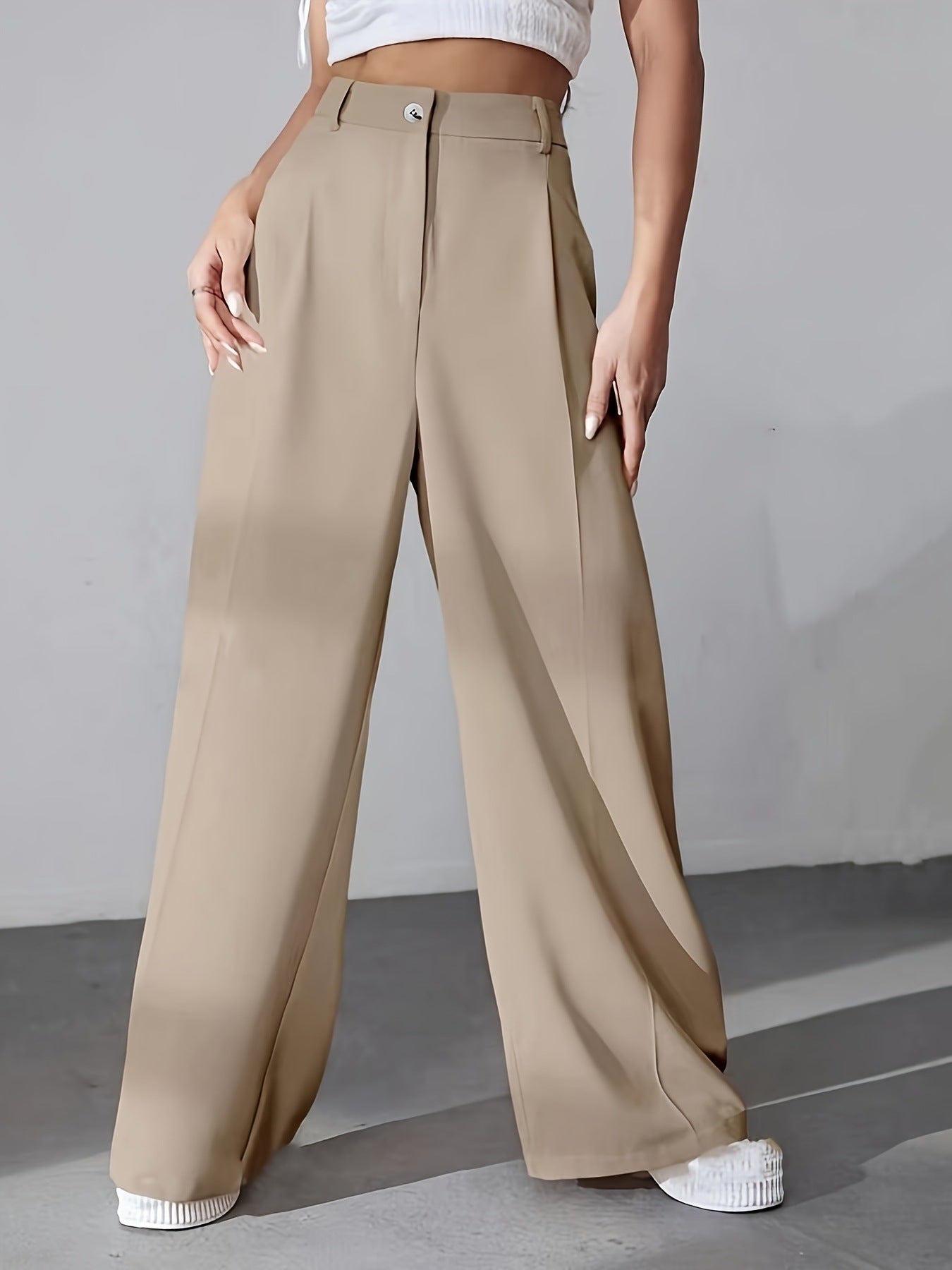 European And American New Women's Trousers Solid Color Casual Straight Pants - Sophinity