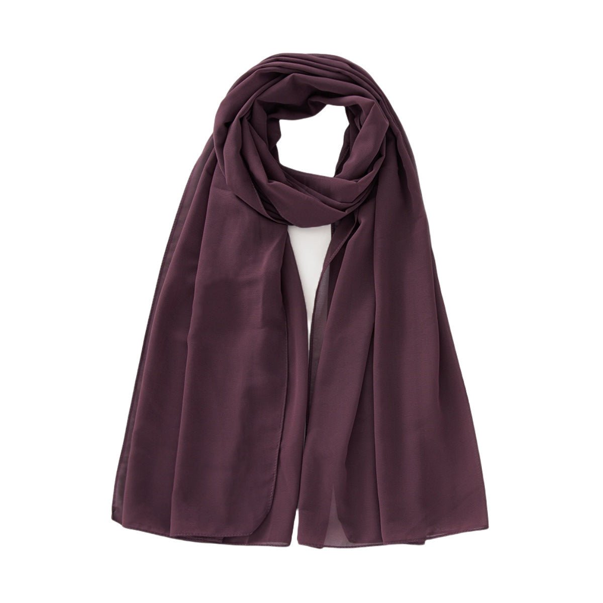 Women's Pure Color Pearl Chiffon Bubble Scarf Gauze Scarf - Sophinity